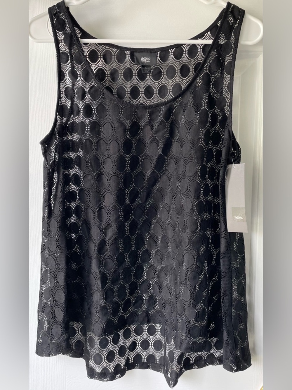 Wilfred Black Circular Lace Overlay Tank Top